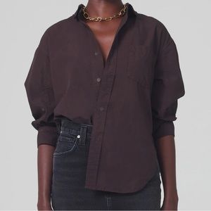 Citizens of Humanity Kayla Shirt in Pony Size Small S - Brown Button-Up Shirt